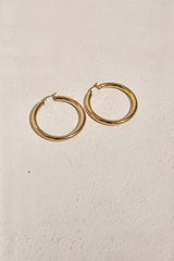 18K Gold Plated Sleekest Hoop Earrings Gold