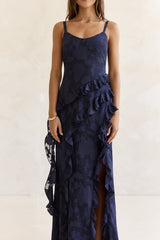 Urban Elegance Maxikleid Marineblau