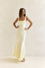 Wish From An Angel Satin Maxi Dress Yellow