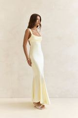 Wish From An Angel Satin Maxi Dress Yellow