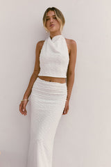 Words Of Wisdom Halter Top White