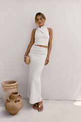 Words Of Wisdom Halter Top White