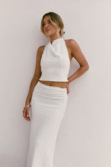 Words Of Wisdom Halter Top White