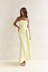 Follow You Strapless Maxi Dress Yellow