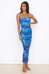 Maxikleid "Verliebte Augen" Blau