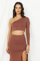 Birds Are Singing Crop Top Brown