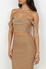 Dance Darling Crop Top Beige