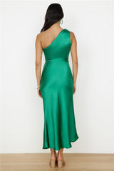 My Type One Shoulder Maxi Dress Green