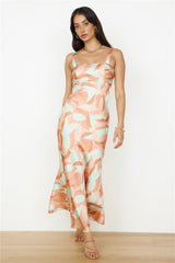 Erdzeichen Maxikleid Orange