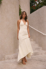 Rosetta Halter Maxi Dress Cream