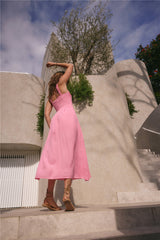 Sonntagsbrunch-Maxikleid Pink