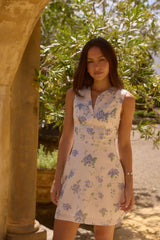 Tessa Blumen-Minikleid Blau