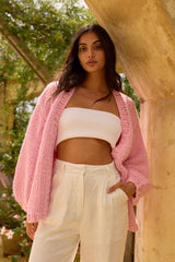 Sherbert Knit Cardigan Pink