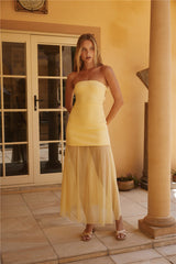 Serene Sands Trägerloses Maxikleid Gelb