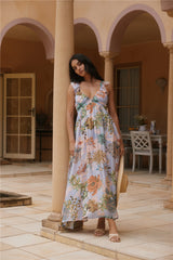 Tropisches Blüten-Maxikleid  Blumig