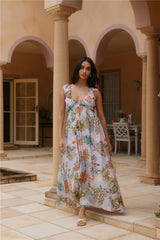 Tropisches Blüten-Maxikleid  Blumig