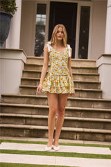 Sonnenblumen-Laune Minikleid geblümt