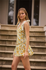Sonnenblumen-Laune Minikleid geblümt
