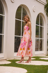 Fairy Floss Strapless Maxi Dress Pink