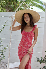 Berry Bloom Maxikleid Rot