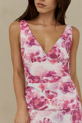 Maxikleid Sonnenuntergang-Palette Pink