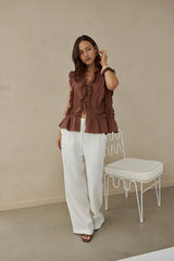 Bellano Vest Top Brown