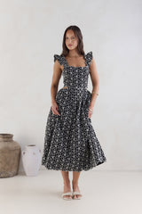 Uncharted Bliss Midi-Kleid Schwarz