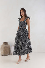 Uncharted Bliss Midi-Kleid Schwarz