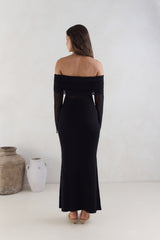 Sands Of Somewhere schulterfreies Maxikleid Schwarz