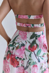 Bouquet In Bloom Strapless Maxi Dress Pink