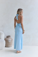 Dune Secrets Halter Maxi Dress Blue