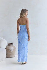 Glow Up Season trägerloses Maxikleid Blau