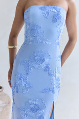 Glow Up Season trägerloses Maxikleid Blau