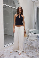 Sandy Skies Halter Top Black