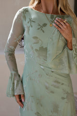 Moonrise Long Sleeve Mini Dress Sage