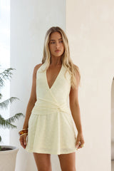 Flow With Me Neckholder-Minikleid Gelb