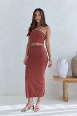 Secret Kisses Knit Maxi Skirt Clay