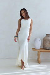 Maxikleid Oath To You aus Satin in Champagner