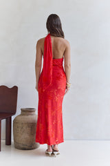 Maxikleid "Catching Blooms" Rot