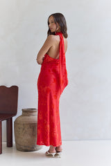 Maxikleid "Catching Blooms" Rot