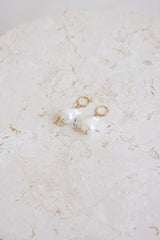 18k Gold Plated Standing Tall Earrings Cream