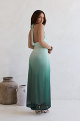 Fragrance Of Sunshine Neckholder-Maxikleid aus Mesh Grün