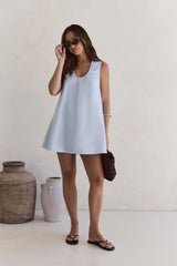 Tagebuch des Sonne Minikleid Blau