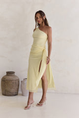 Slice Of Life One Shoulder Maxi Dress Yellow