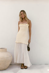 Dear Valentine Strapless Maxi Dress Cream