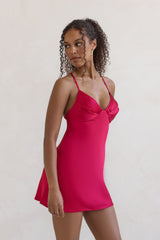 Skylines Satin-Minikleid Rot