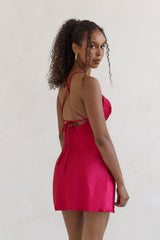 Skylines Satin-Minikleid Rot
