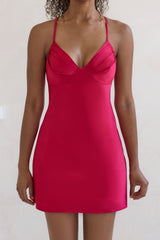 Skylines Satin-Minikleid Rot