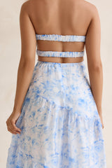 Ocean Blue Strapless Maxi Dress Blue