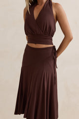 Dreamy Shores Halter Top Brown
